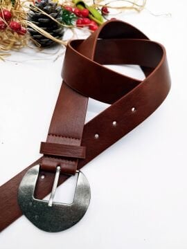 Gümüş Renk Kalın Tokalı Kadın Kemer