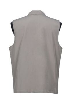 Yakalı Ve Torba Cepli Yazlık Kumaş Yelek Krem Renk