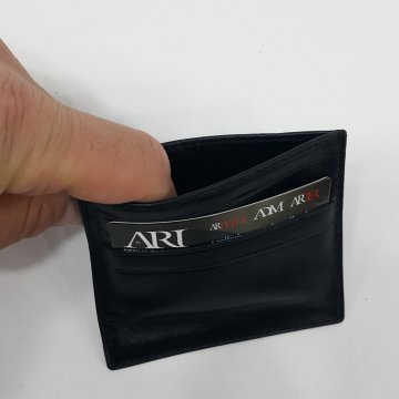 Siyah-Taba-Kahve Renkte Yatay Model Hakiki Deri Önde Arkada Bölmeli Kartlık