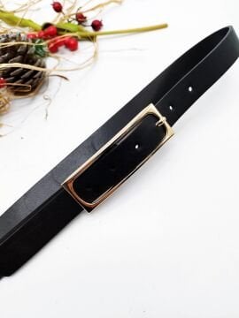 Altın Renk Uzun Tokalı Kadın Kemer