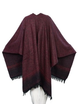 Bordo Siyah Çizgili Bayan Panço
