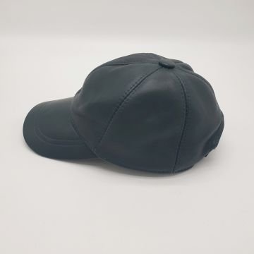 Koyu Yeşil Renk Deri Unisex Şapka