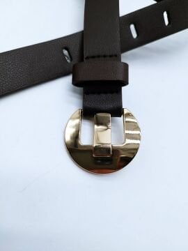 Altın Renk Tombul Tokalı Kadın Kemer