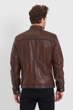 Fındık Renk Spor Deri Mont