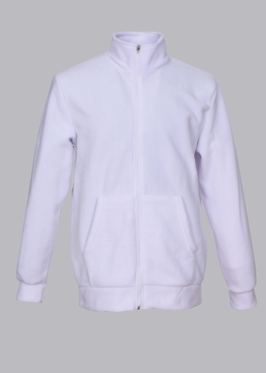 Yakalı Spor Polar Mont Beyaz Renk