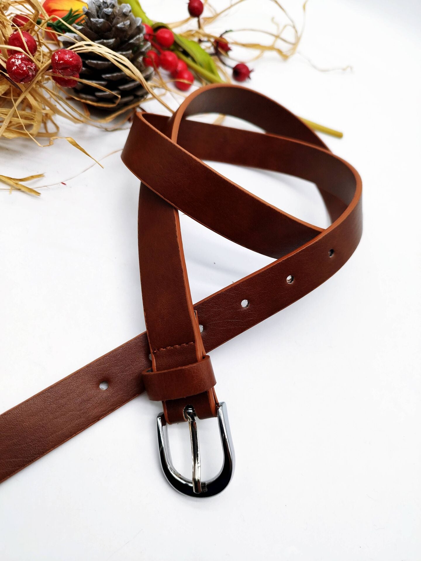 Klasik Gümüş Renk Tokalı Kadın Kemer