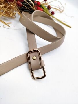 Altın Renk Tokalı Deliksiz Model Kadın Kemer