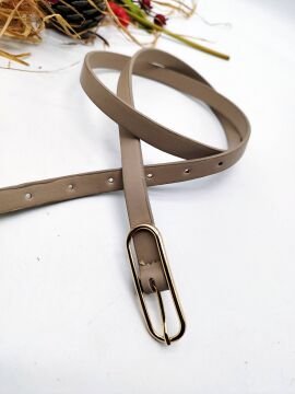 Altın Renk Tokalı İnce Oval Model Kadın Kemer