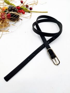 Altın Renk Tokalı İnce Oval Model Kadın Kemer