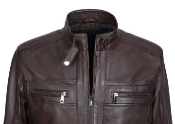 Battal Beden Fındık Renk Spor Erkek Deri Ceket