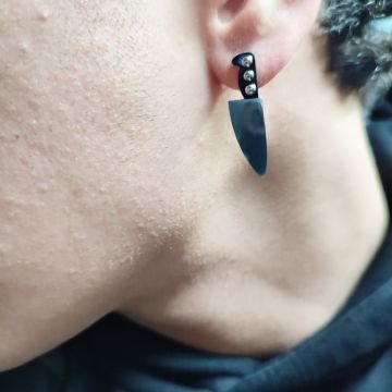 Büyük Boy Şef Bıçağı Model Erkek Küpe