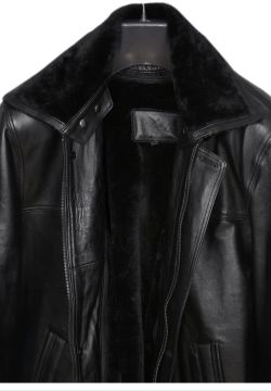 Battal Beden Kışlık Erkek Deri Kaban Siyah Renk