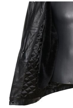 Battal Beden Kışlık Erkek Deri Kaban Siyah Renk