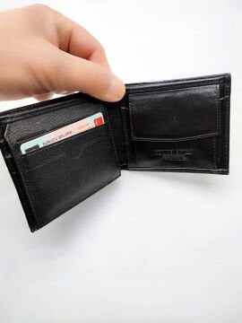 Yatay Metal Para Koyma Bölmeli Erkek Cüzdan