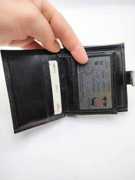 Dışdan Çıtçıtlı Bozuk Para Bölmeli Spor Deri Cüzdan