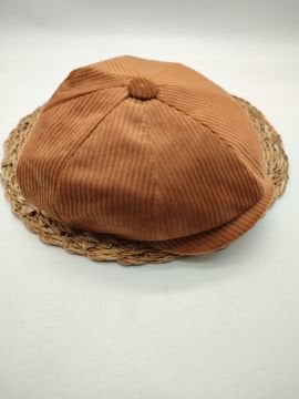 Kadife Kumaş Klasik Erkek Kasket Modern Tarz Taba Renk