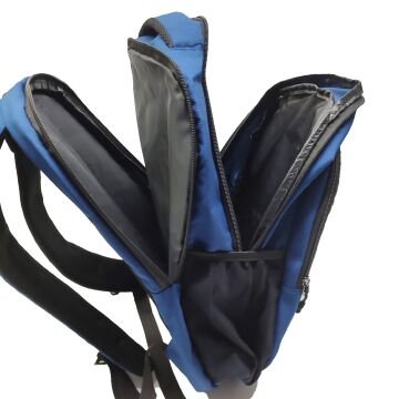 Dikey Fermuarlı Spor Model Sırt Çantası Mavi Renk