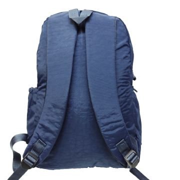 Dikey Fermuarlı Model Krinkıl Kumaş Sırt Çantası Lacivert Renk