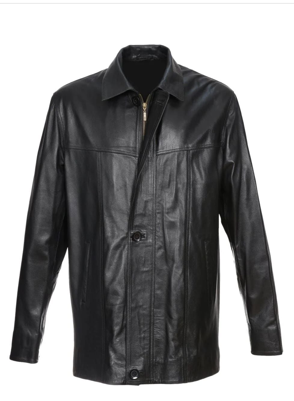 Battal Beden Siyah Renk Erkek Deri Kaban Ceket Üstü