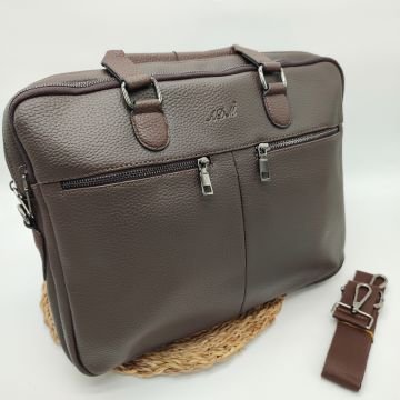 Deri Evrak Çantası Leptop Çantası Orta Boy Kahve Renk