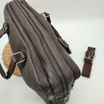 Deri Evrak Çantası Leptop Çantası Orta Boy Kahve Renk