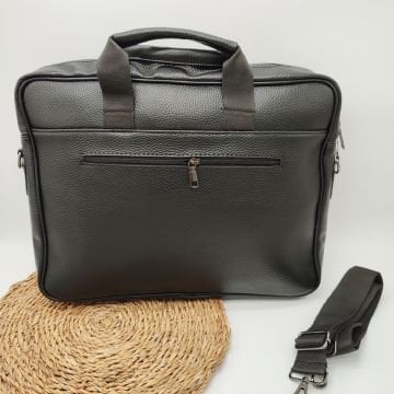 Deri Büyük Boy Erkek Evrak Çantası Siyah Renk