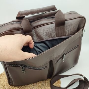 Deri Büyük Boy Erkek Evrak Çantası Kahve Renk