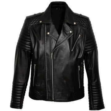 Slim Fit Kruvaze Yaka Erkek Deri Mont