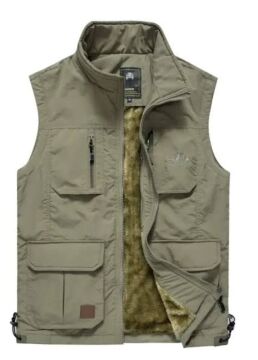İçi Peluşlu Siyah Renk Outdoor Kışlık Yelek