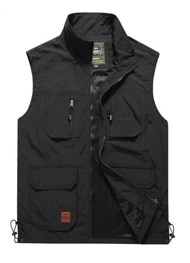 İçi Fileli Siyah Renk Outdoor Yazlık Yelek