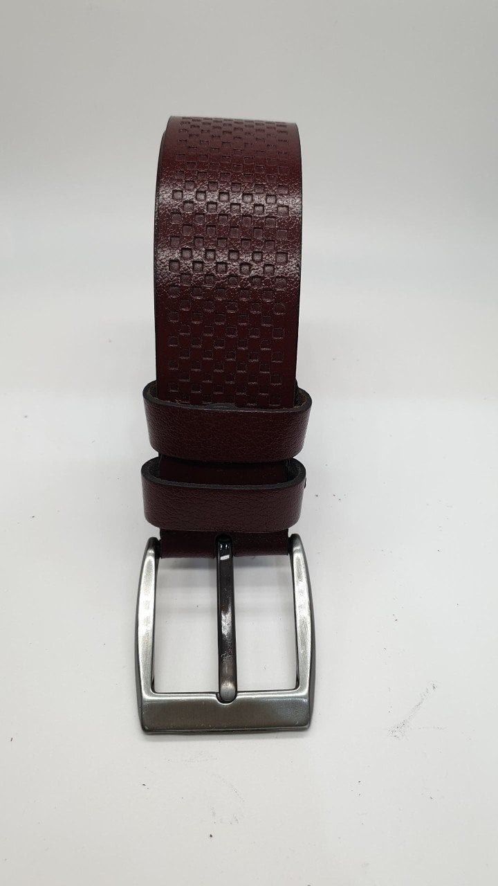 Bordo Renk Deri Kemer