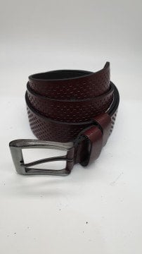 Bordo Renk Deri Kemer