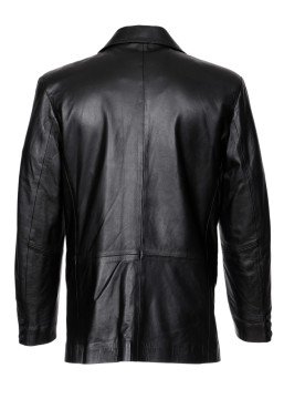 Punto Dikişli Siyah Renk Deri Ceket