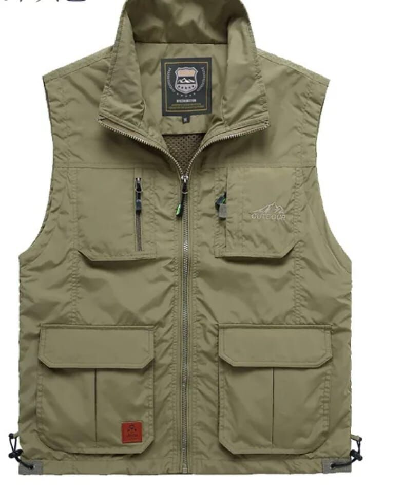 İçi Fileli Krem Renk Outdoor Yazlık Yelek