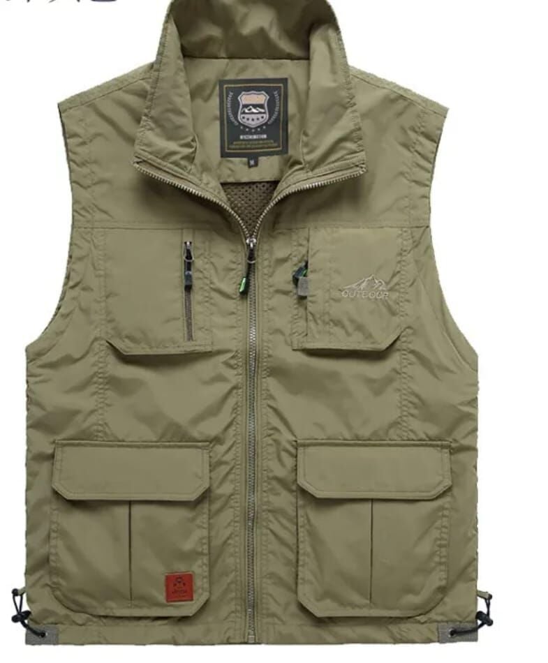 İçi Fileli Krem Renk Outdoor Yazlık Yelek