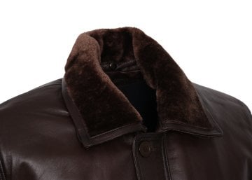 Kışlık Erkek Deri Kaban Fındık Renk