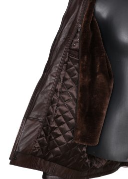 Kışlık Erkek Deri Kaban Fındık Renk