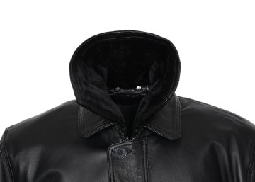 Kışlık Erkek Deri Kaban Siyah Renk