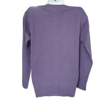Kardelen Kumaş Cepsiz Model Triko Hırka Açık Mor - XL