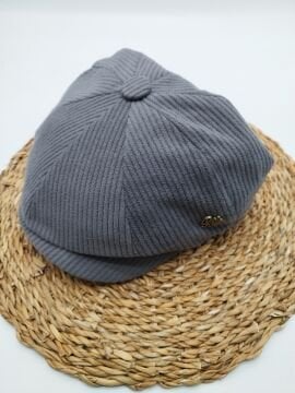 Kadife Kumaş Klasik Erkek Kasket Modern Tarz Gri Renk