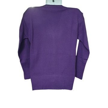 Kardelen Kumaş Cepsiz Model Triko Hırka Koyu Mor - XL