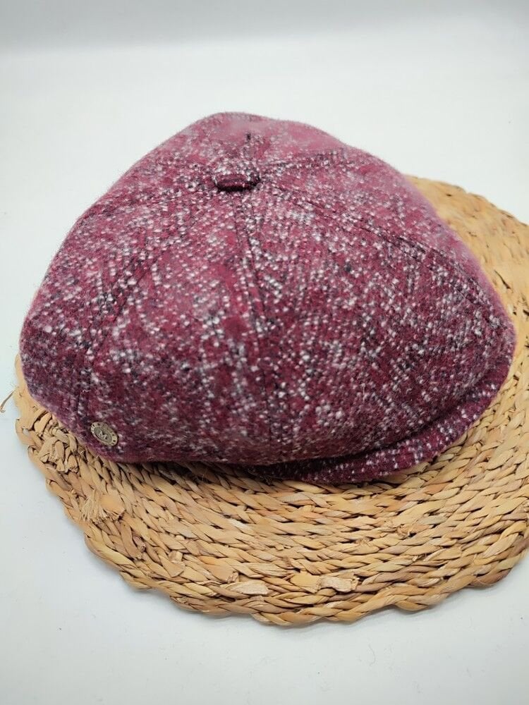 Nokta Desenli Erkek Klasik Kasket Kırmızı Renk