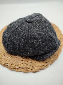 Nokta Desenli Erkek Klasik Kasket Füme Renk