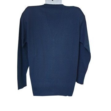 Kardelen Kumaş Cepsiz Model Triko Hırka Lacivert - XL