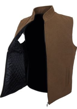 Kaşe Kumaş Fermuarlı Erkek Yelek Siyah Renk