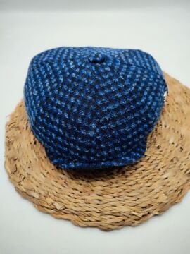 Nokta Desenli Erkek Klasik Kasket Saks Mavi Renk