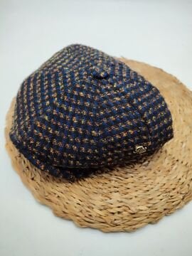 Nokta Desenli Erkek Klasik Kasket Siyah Renk