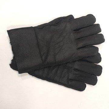 Siyah Komple Koyun Kürklü Bayan Eldiven