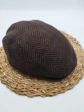 Çizgili Klasik Kasket Kahve Renk