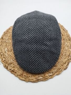 Çizgili Klasik Kasket Siyah Renk